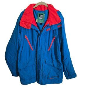 Burton Dryride Teal Orange Snowboard Ski Jacket Pockets Full Zip Closure Size L